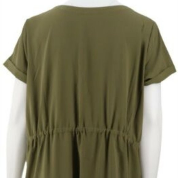 NWT LINEA LOUIS DELL'OLIO DRAWSTRING SHIRT DRESS MEDIUM - Picture 3 of 9